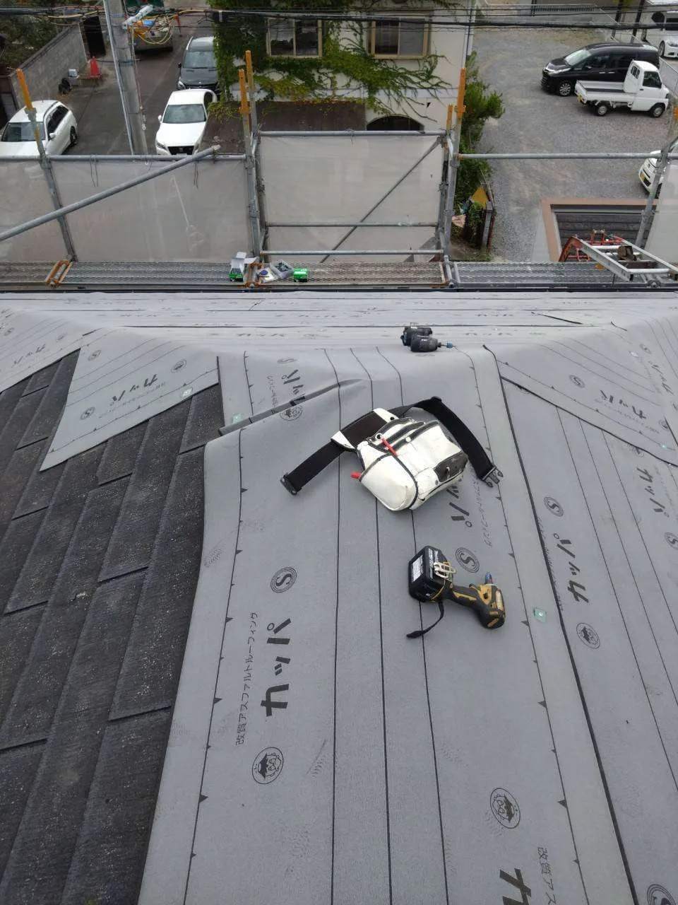 滋賀県近江八幡市で屋根リフォーム　工事中