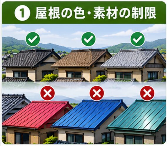 屋根の色・素材の制限