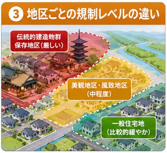 地区ごとの規制レベルの違い