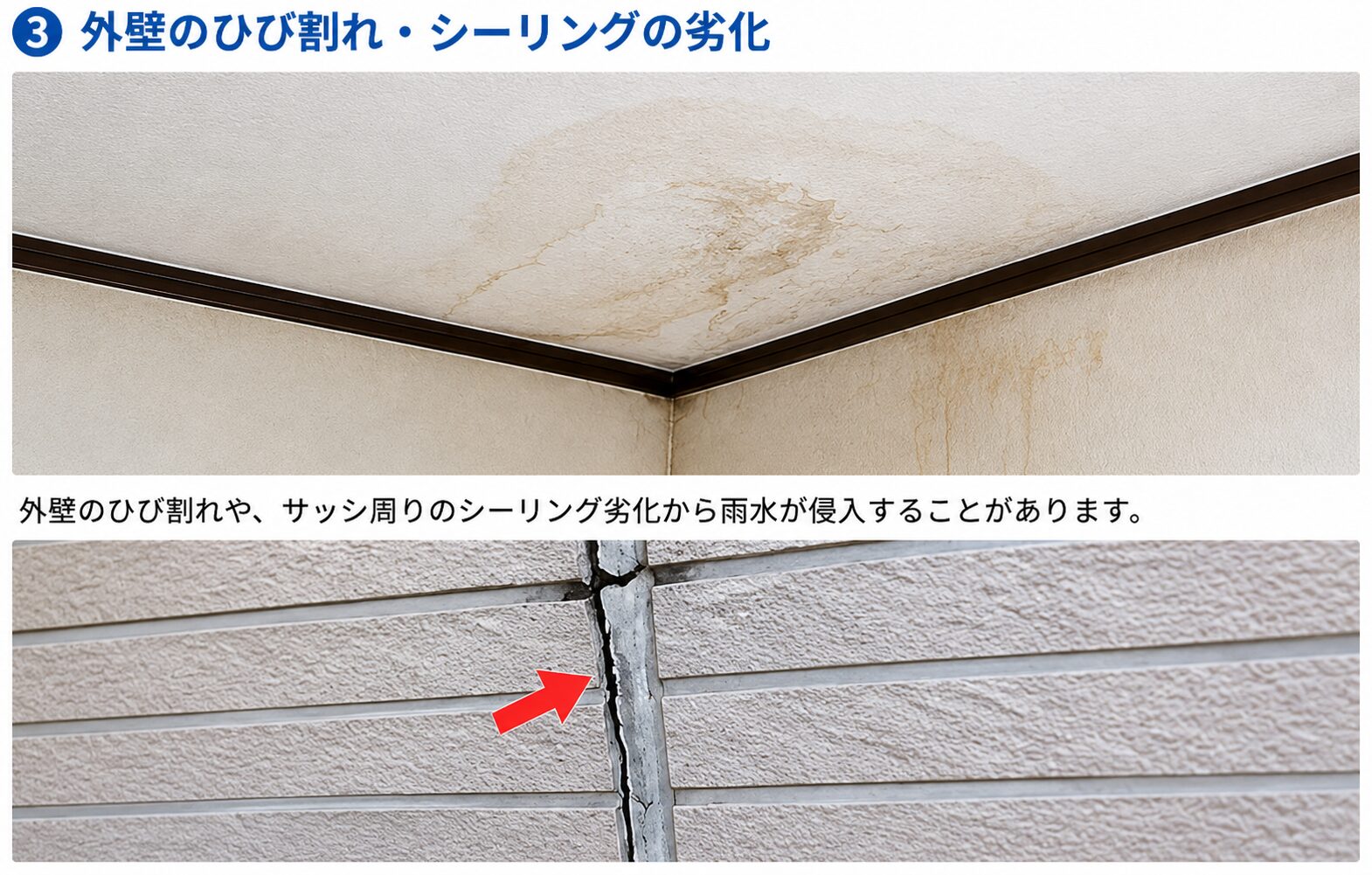 外壁のひび割れ（クラック）
