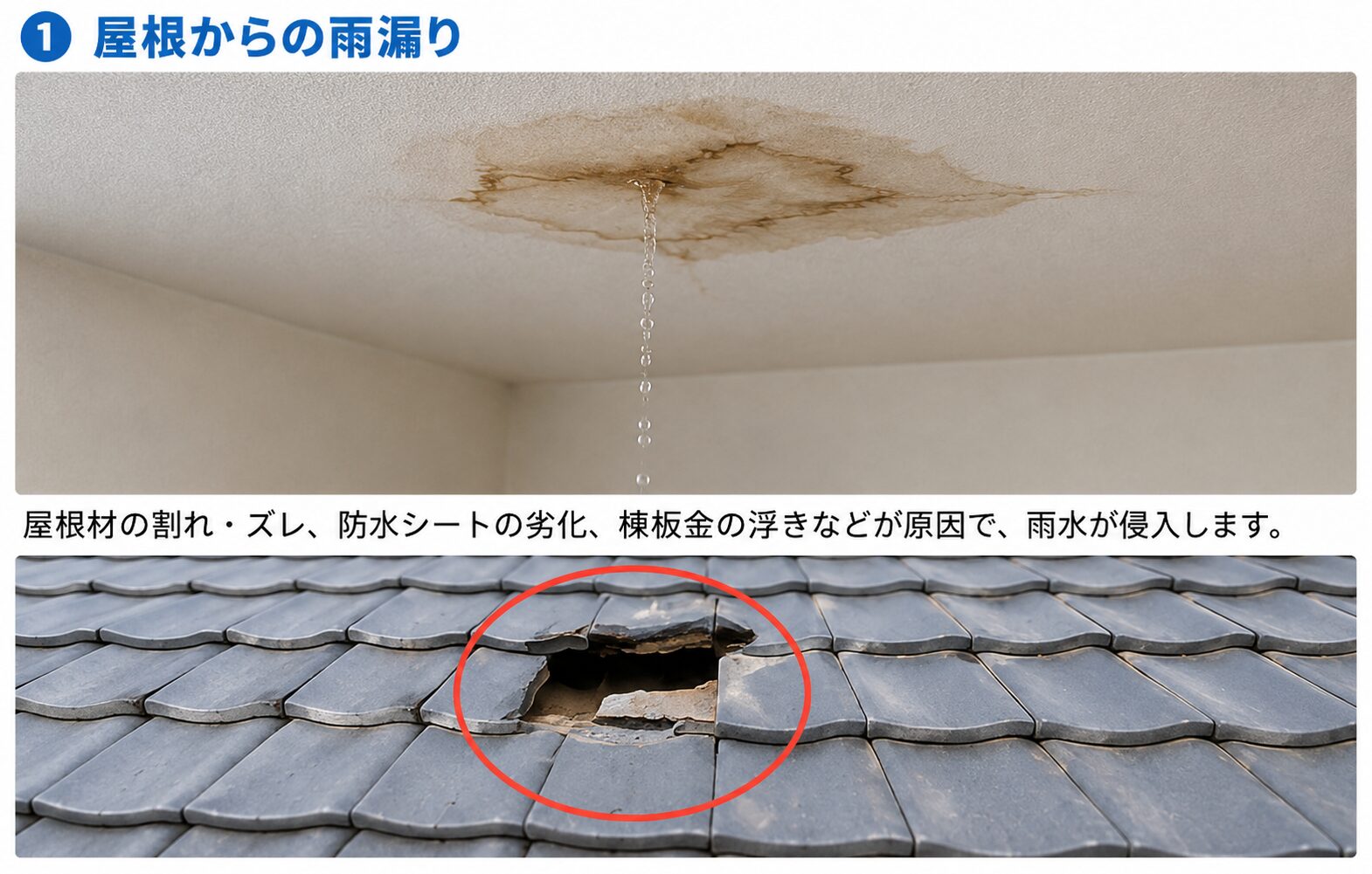 屋根からの雨漏り