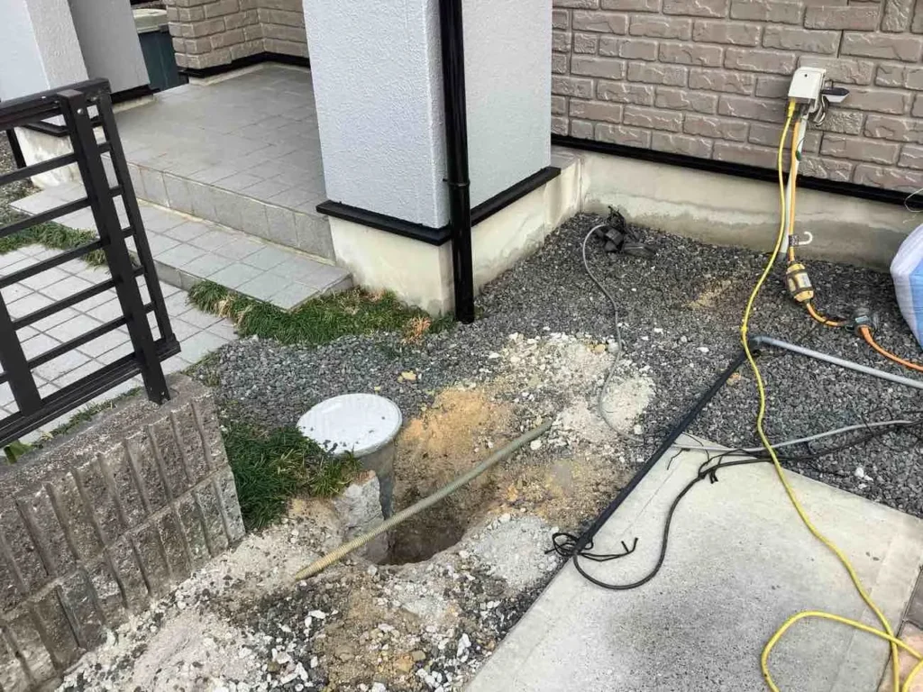 滋賀県草津市でエクステリアリフォーム 工事中