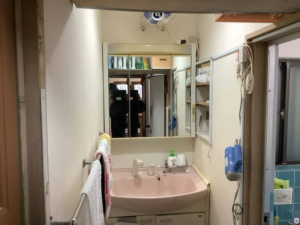 京都市山科区で浴室･洗面所リフォーム　工事前